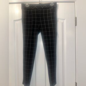 Elle Black Grid Pattern Pants